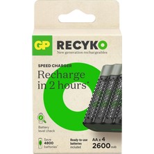 Gp M452 USB Hızlı Şarj Cihazı 4 Adet 2600 Aa Kalem Pilli Set