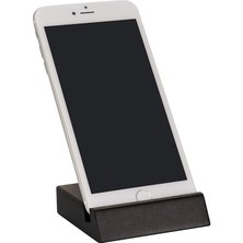 2k Cep Telefonu Stand, Deri Kaplı, Siyah