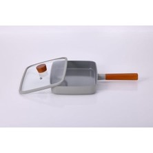 Dikdörtgen Tava 29CM Cam Kapaklı Gri