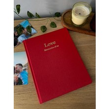Memories & More – Aşk Anı Defteri “kırmızı” – 22X28 cm – Kapaklı & Altın Yaldız Detaylı Hatıra Defteri