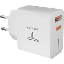 45W Super Şarj Adaptörü Çift Şimşek Simgesi | Pd + USB | Tüm Cihazlar Için Turbo Hızlı Şarj Başlığı