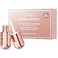 Foreo Supercharged Göz ve Dudak Serumu – Niasinamid, Iletken Jel – Yaşlanma Karşıtı, Dudak Dolgunlaştırıcı ve Şişlik Giderici Bakım – Seyahat Boyu – 3 x 3.5 ml