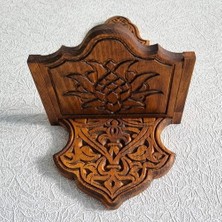 Ahşap Mumluk Duvar Rafı Gaz Lambası Duvar Standı Rustik Duvar Dekoru