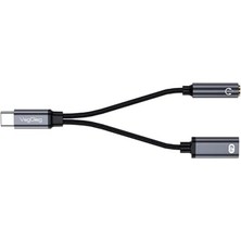 Type-C To 3.5mm Kulaklık ve Type-C Şarj Dönüştürücü Adaptör