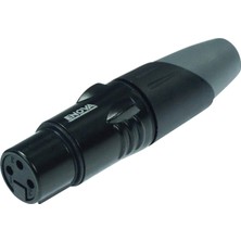 Xlr Kablo Konnektörü Dişi 3-Pin Siyah Muhafaza ve Gri Koruma, Lehim Bağlantı Yuvaları