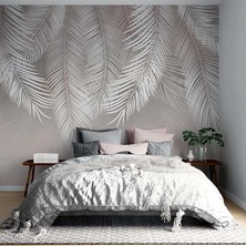 Grown Pastel Tonlarda Soyut Palmiye Yaprakları Duvar Kağıdı