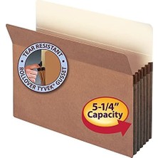 Dosya Cebi, Düz Kesimli Tab, 5-1/4" Genişletme, Mektup Boyutu, Kırmızı Ip, Kutu Başına 10 (73234)