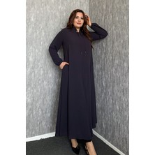 Modaplaza Kadın Büyük Beden  Fermuarlı Ferace 7536