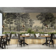 Grown Vintage Sulu Boya Nehir Manzarası Duvar Kağıdı