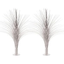 2 Parça Plastik Metalik Gümüş Sprey Yeni Yıl Dekorasyonları, Ödüller Gece Sofra Takımı, Doğum Günü Partisi Malzemeleri, 48,26 cm