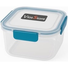 Store 4’lü Kilitli Saklama Kabı Seti – Sızdırmaz Kapaklı, Farklı Boy ve Renklerde, Bpa Içermez, Plastik Gıda Saklama Kutusu (2150 Ml- 1300 ml - 700 ml - 300 Ml) (Mavi)