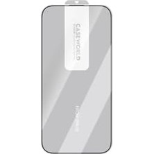 Caseworld 16 Pro Max ile Uyumlu Caseworld 0.25MM Hd 3D Temperli Cam Ekran Koruyucu Uygulama Aparatlı Şeffaf