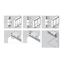 Indaux Sürgülü Gardrop Ön Kapak Taşıyıcı 2li Teker