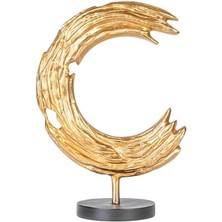 Metal Dekor Yarım Ay Figürlü Obje -Siyah 27X14X40 Cm.