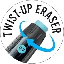 Break Resistance 0.7mm Uçlu Kalem, 4'lü Blister Versatil Kalem, 4 Adet Silgi, 6 Adet Yedek Uç,yandan Basmalı Sistem