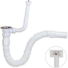 Üniversal Dik -Yandan Taşmalı Körüklü Lavabo -Evye Gider Sifonu -Paslanmaz