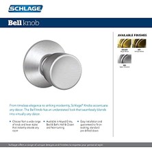 F10VBEL605 Çan Geçiş Topuzu, Parlak Pirinç