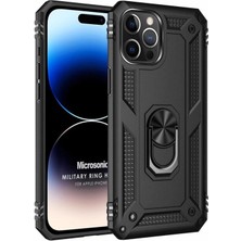 Kılıf 15 Pro Için Military Ring Holder Siyah [ 15 Pro ile Uyumlu Kılıf - Siyah]