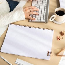 A4 Spiralli Karton Kapak 2’li Set Çizgili Okul Defteri 80 Yaprak, Ders Programlı Lacivert Kalp