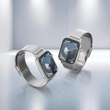 42MM Seri 11/10-41MM Seri 9/8/7-40MM Seri Se/3/se2/se/6/5/4 ile Uyumlu Kordon Kayış Band Sleek Link Silver - AMP07225