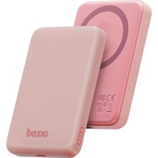 Energea x Bazic Gopower Snap 5k 3in1 5.000 Mah 20W Pd Kablolu ve 15W Kablosuz Hızlı Şarj Magsafe Powerbank - Pembe