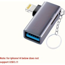 TPT 2’si 1 Arada Tf Kart + USB Kart Okuyucu | USB 3.1 10GBPS Type-C / Lightening Dönüştürücü