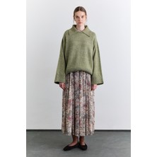 Manuka Geniş Yaka Oversıze Kazak Yeşil