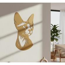 Arussio Kedi Başı Çerçevesiz Dekoratif Ahşap Tablo