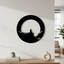 Arussio Dolunay Çerçevesiz Dekoratif Ahşap Tablo