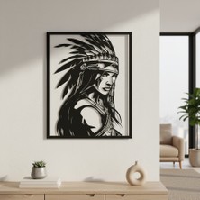 Arussio Kabile Şefi Çerçevesiz Dekoratif Ahşap Tablo