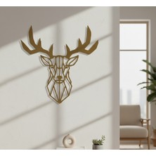 Arussio Geyik Başı Çerçevesiz Dekoratif Ahşap Tablo