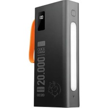 22.5W Pd 3.0 Hızlı Şarj Powerbank, Kablolu Model, Gerçek 20.000 Mah Kapasite, 15/16 Serisi ile Type-C Uyumlu, Qc2.0 Destekli Taşınabilir Şarj Cihazı, Siyah