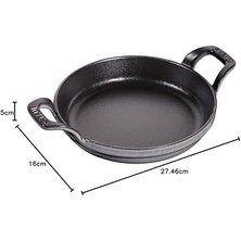 Toz Istiflenebilir Fırın Kabı, Yuvarlak (16 Cm, 0,4 L Içerisinde Bulunan Mat Siyah Kaplı Tepsi Ile) Grafit Grisi