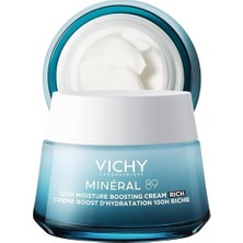 Vıchy Mineral 89 Rich Cildi Güçlendiren 72 Saat Nemlendirici Bakım Kremi, Kuru Ciltler 50 ml