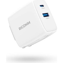 65W Gan Usb-C + Usb-A Şarj Aleti & &, Notebook,, iPad Hızlı Şarj Cihazı + 2mt 100W Type-C Kablo