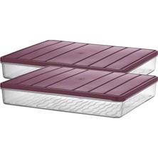 - Nora 2'li 2.5 Litre Büyük Boy Açık Gri Saklama Kabı