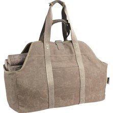 Ağır Hizmet Çantası, Waxed Kanvas, Şömine Odun Çantası, Şömine Odunluk Kamp Için Yakacak Kütük Taşıma Depolama Çantası, Şömine Odun Sobası Aksesuarları - Büyük Boy - Haki