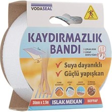 Islak Mekan Kaydırmazlık Bandı, 36MMX2.5, Şeffaf