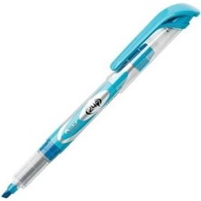 Fosforlu - Likit Mürekkep, Şeffaf Gövde, Kalem Tipi Mavi