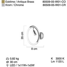 Ledlı Eskıtme Aplık 12W+5W 3000K
