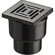 5608282 Duş Kanalı, Çıkışlı, 10X10 Cm, Dk 800 Kapak, Mat Krom