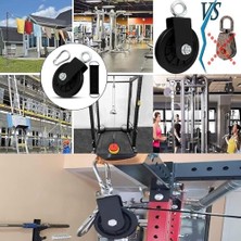 Kablo Kasnağı, 90MM Dönebilen Sessiz Kasnak, Askı Kayışı ve Karabinalı, 360 Derece Ip Kasnağı, Ev Spor Aletleri, Lat Çekme Sistemi, Dıy Aksesuar, Spor Ekipmanları