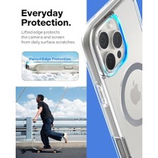 16 Pro Max ile Uyumlu Ince Magsafe Kılıf Capella Mag Sararma Karşıtı Hava Kanalı Teknolojisi Askeri Sınıf Koruma Clear Gray Şeffaf Kapak - ACS08301