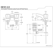 KB161 Amerikan Ikiz Akrilik Saplı 4 Inç Musluk, Parlak Krom