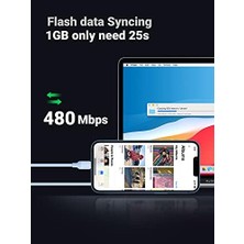 Ugreen Usb-C Lightning Kablo Mavi 1 M Mfi Test Edilmiş Power Delivery Tip C Lightning Şarj Kablosu Silikon Jel 13 Se 3 12 11 iPad 2021 Airpods Pro Airpods Max ile Uyumlu