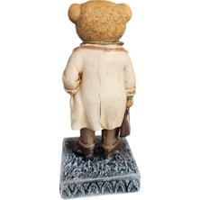 A3 - Dekoratif Biblo Figürü – El Boyaması Reçine Koleksiyonluk Ayı Heykelcik – Gözlüklü ve Çanta Taşıyan Şık Tasarım – Ev, Ofis, Masa ve Raf Süsü – Hediye ve Için Ideal | Dekormıx