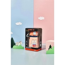 400ML Silikon Pipetli Sevimli Ayıcıklı Boyun Askılı Bebek Kulplu Paslanmaz Çelik Termos (Turuncu)