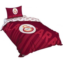 Lisanslı Gs Kırmızı Logo Desenli Pamuk Nevresim Takımı, Çok Renkli, Tek Kişilik