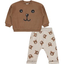 Civil Baby Ayıcık Empirme Baskılı 6-18 Ay Takım - Bej 9-12 Ay