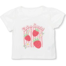 Hellobaby Hellobaby, Kız, Tshirt, Çilek Baskılı, Bisiklet Yaka, Kısa Kol